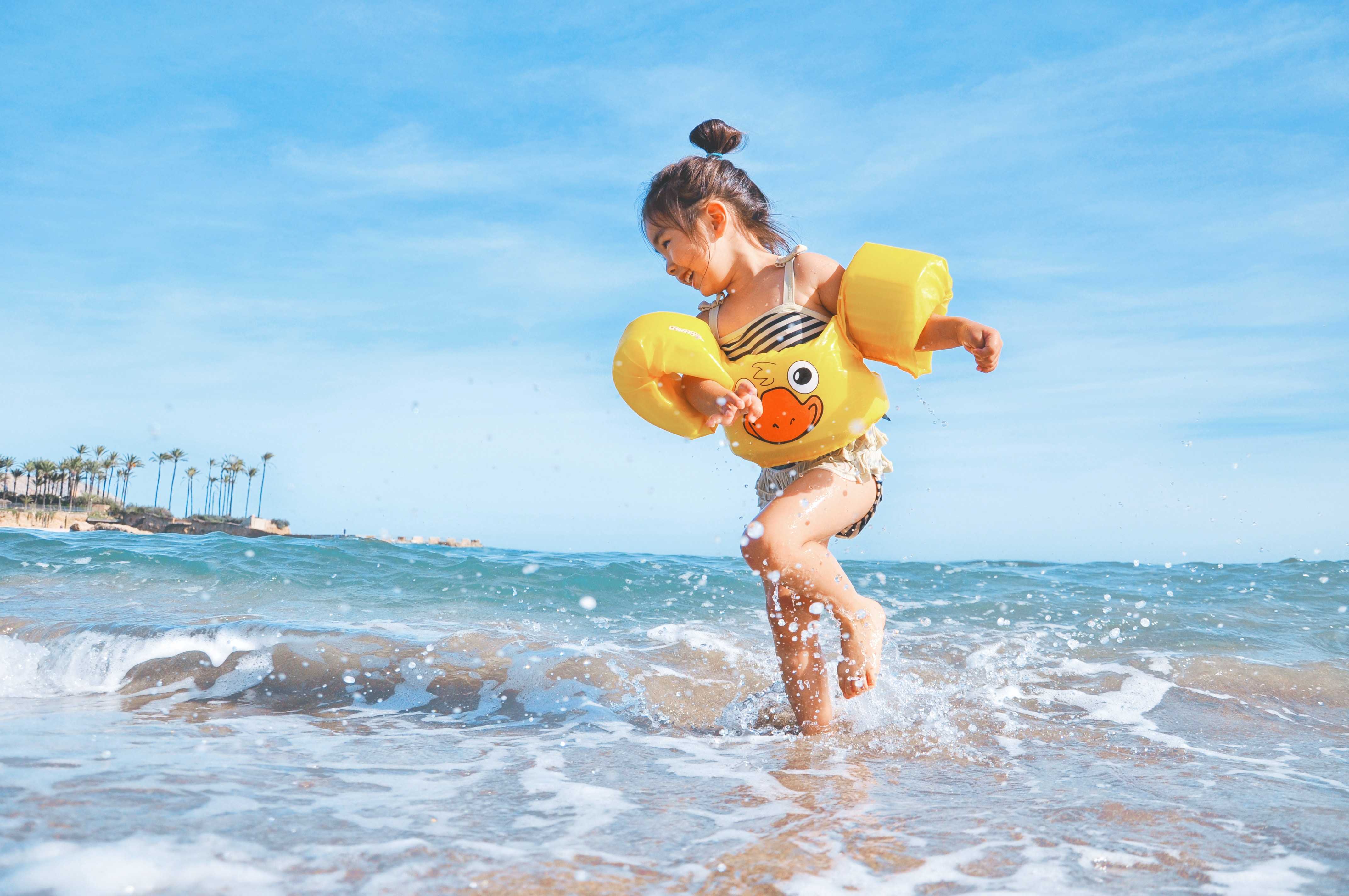 Kid in summer beach