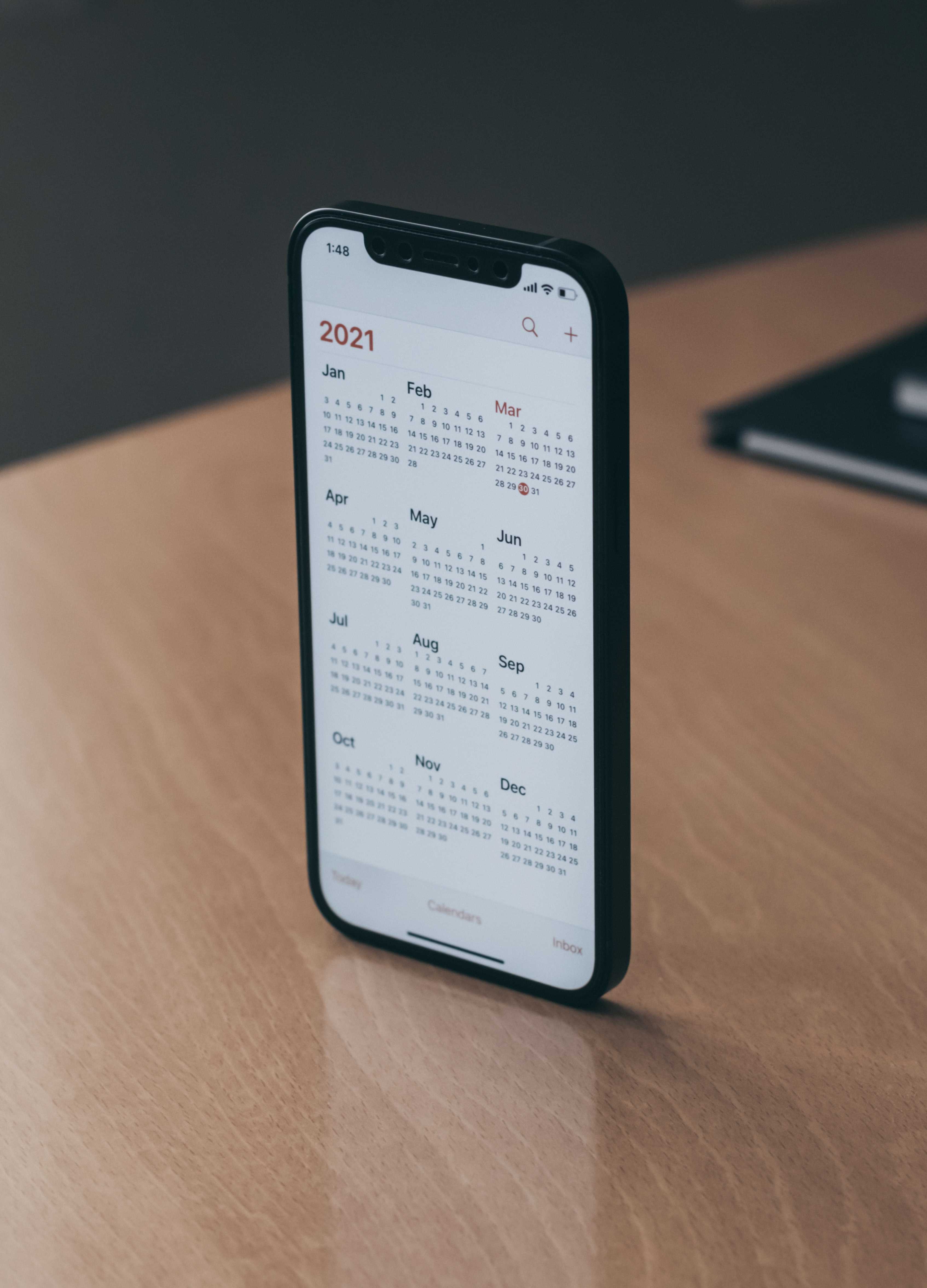 Online calendar on mobile phone